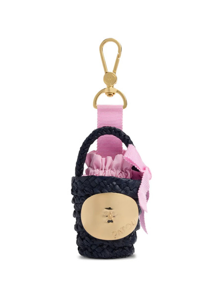  Patou Bucket-shape Raffia Keyring - Blue 