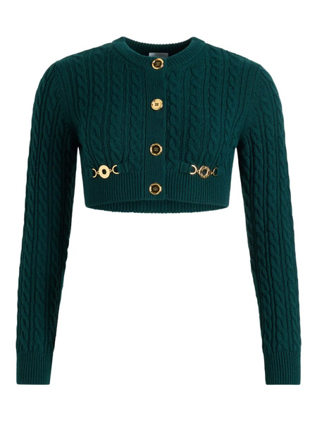  Patou Cable-knit Buttoned Cardigan - Green 