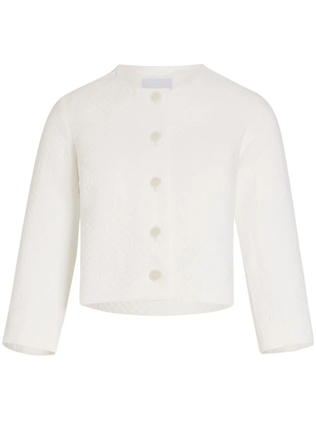  Patou Collarless Quilted Jacket - White 
