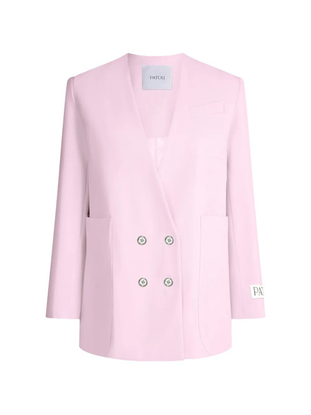  Patou Double-breasted Collarless Blazer - Pink 