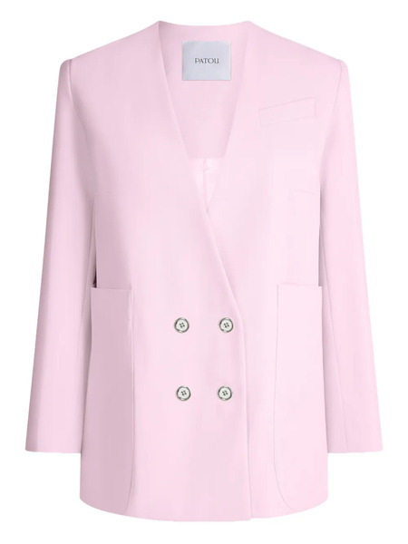  Patou Double-breasted No Collar Blazer - Pink 