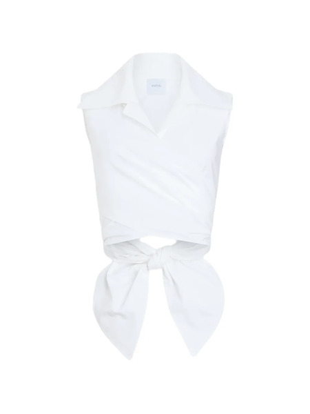  Patou Draped Sleeveless Top - White 