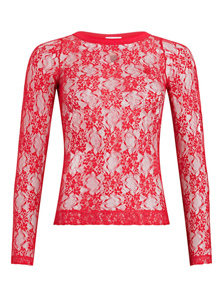  Patou Floral-pattern Lace Tank Top - Red 