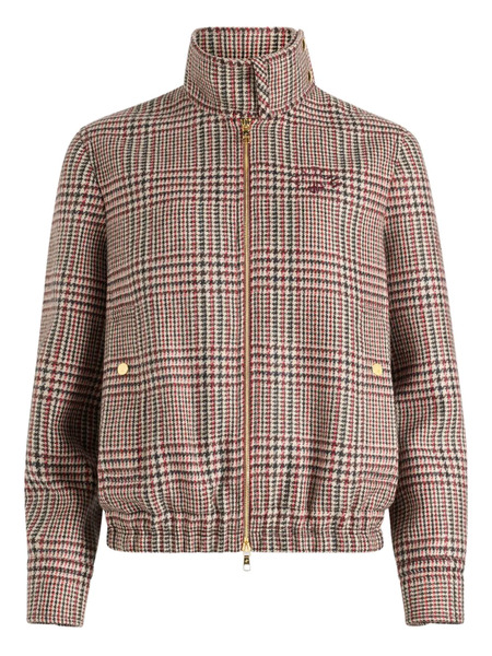  Patou High-neck Houndstooth Bomber Jacket - Red 