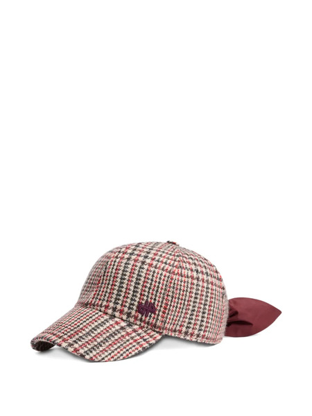  Patou Houndstooth Wool Baseball Cap - Red 