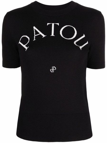  Patou Logo-jacquard Knitted Top - Black 