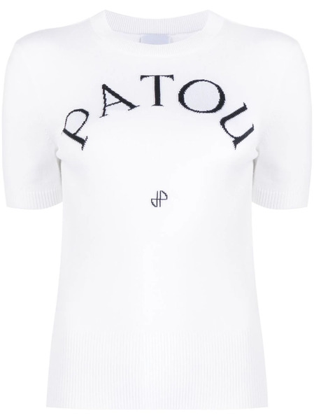  Patou Logo-jacquard Knitted Top - White 