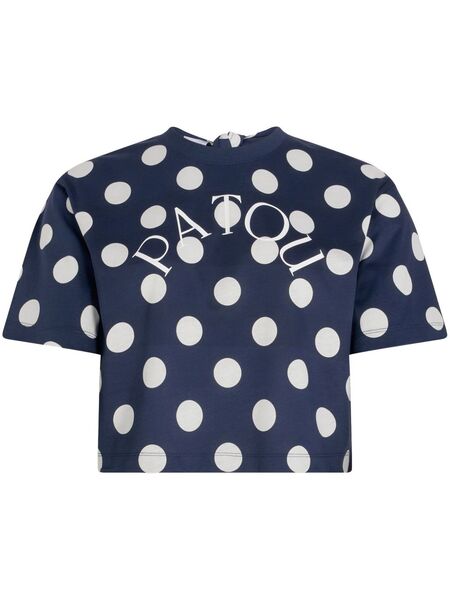  Patou Logo-print Split-back T-shirt - Blue 