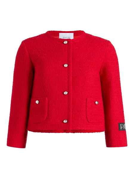  Patou Patch-pocket Tweed Jacket - Red 