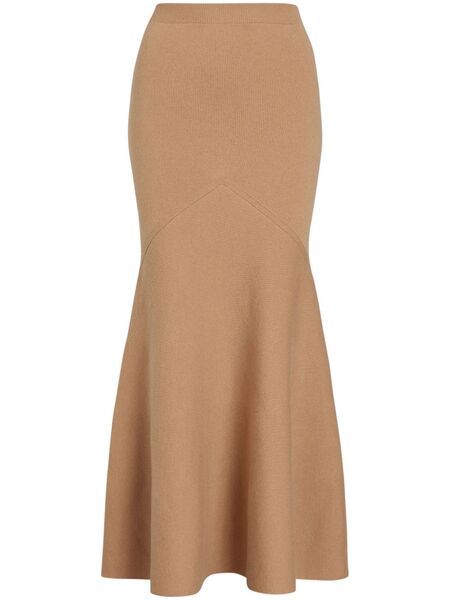  Patou Peplum Maxi Skirt - Brown 