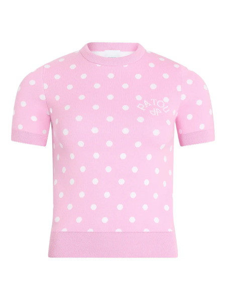  Patou Polka-dot Knitted Top - Pink 