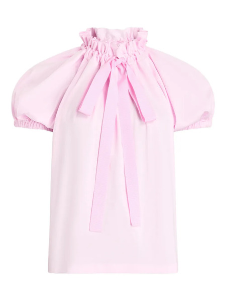  Patou Ruffled Tie-fastening Top - Pink 