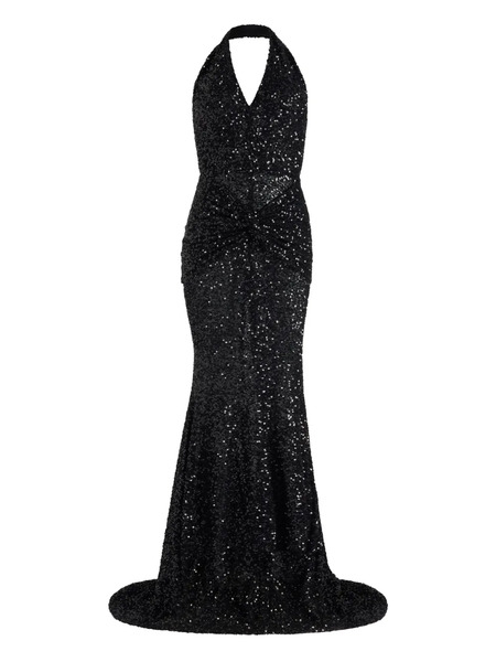  Patou Sequinned Halterneck Maxi Dress - Black 