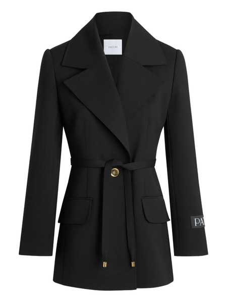  Patou Single-breasted Belted Wool Jacket - Black 