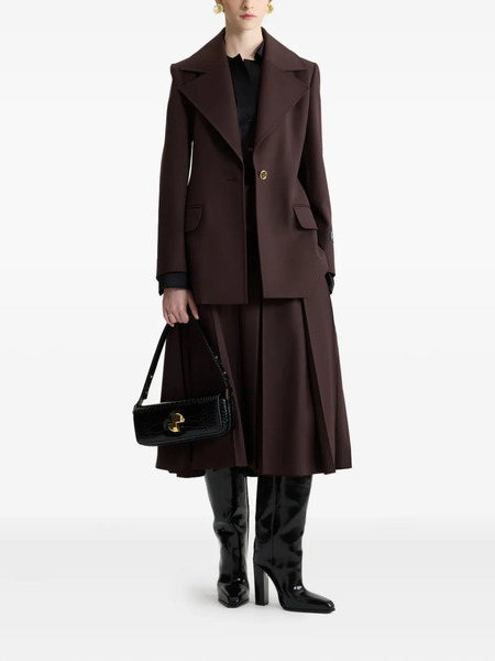  Patou Single-breasted Belted Wool Jacket - Brown 