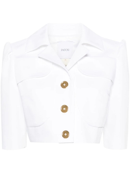  Patou Single-breasted Cropped Blazer - White 