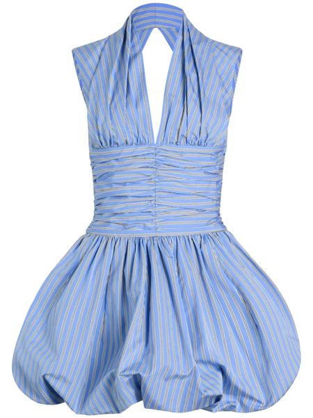  Patou Striped Bubble-hem Mini Dress - Blue 