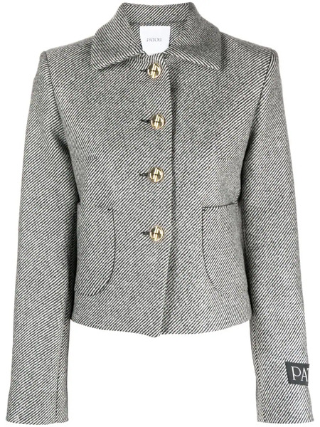  Patou Textured Virgin-wool Short Jacket - Grey 