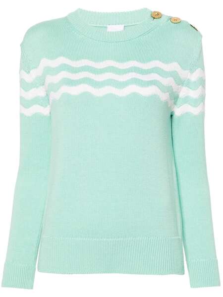  Patou Wave Cotton-merino Jumper - Green 