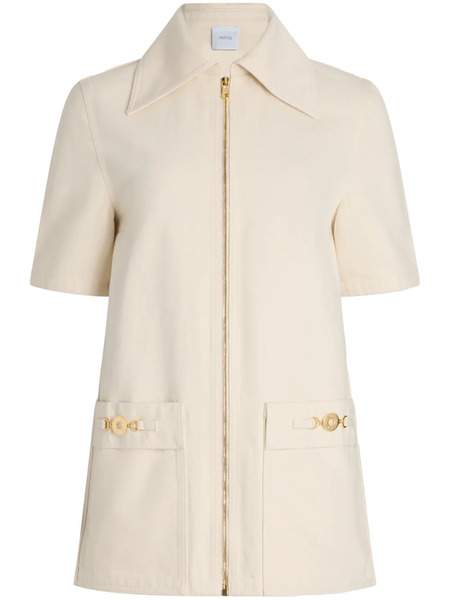  Patou Zipped Denim Mini Dress - Neutrals 
