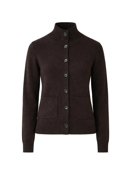  Patrick Assaraf Button Pocket Cardigan - Brown 