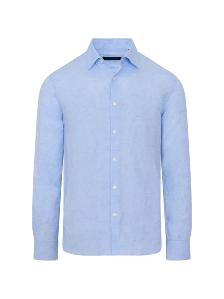  Patrick Assaraf Chambray Long-sleeve Shirt - Blue 