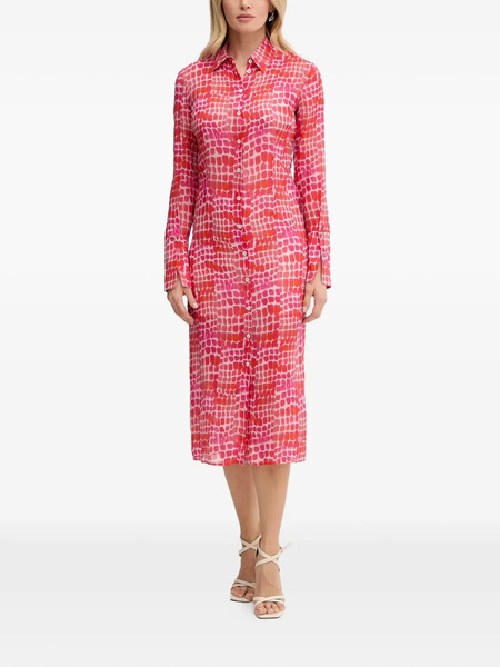  Patrizia Pepe Buttoned Patterned Midi Dress - Pink 