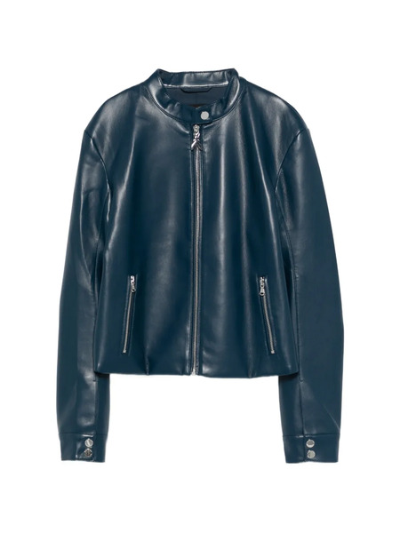  Patrizia Pepe Coated Fabric Biker Jacket - Blue 