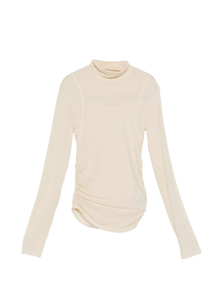  Patrizia Pepe Draping Turtleneck Jersey - Neutrals 