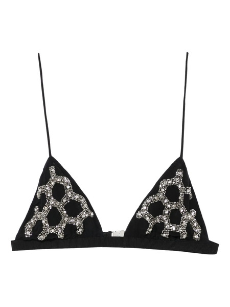  Patrizia Pepe Embroidered Triangle-cup Bra - Black 