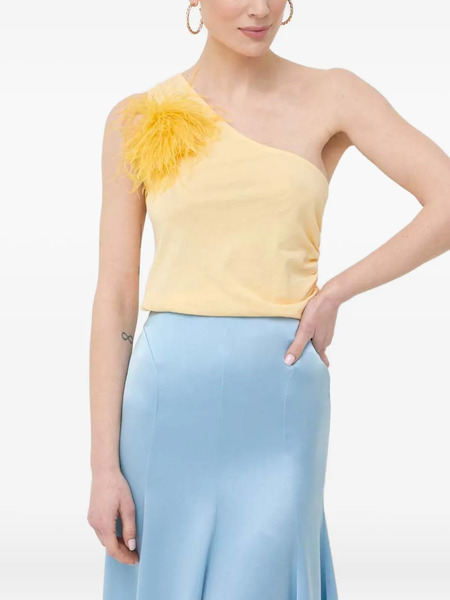  Patrizia Pepe Feather One-shoulder Top - Yellow 