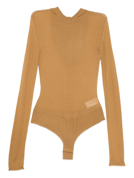  Patrizia Pepe Hooded Wool Bodysuit - Neutrals 
