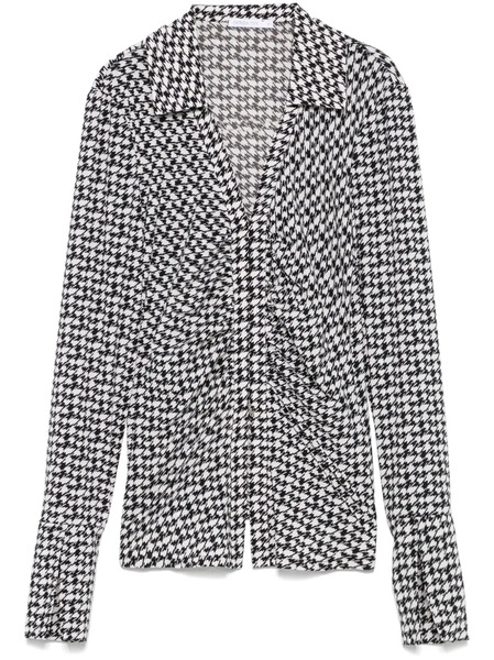  Patrizia Pepe Houndstooth Blouse - Black 