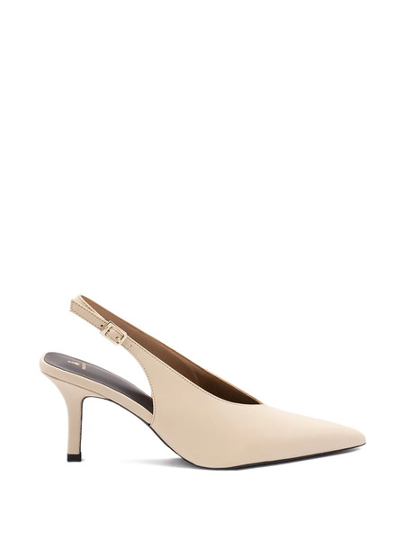  Patrizia Pepe Leather Slingback Sandals - Neutrals 