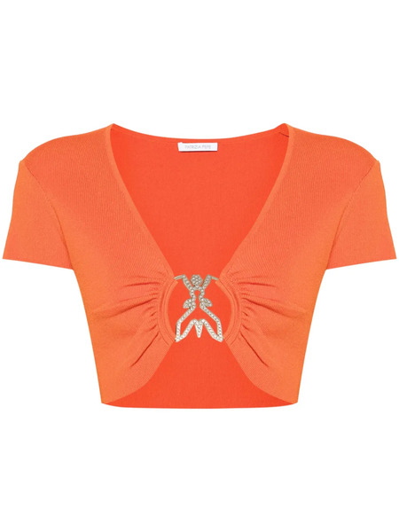  Patrizia Pepe Logo-plaque Crop Top - Orange 
