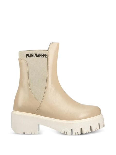  Patrizia Pepe Logo-print Ankle Boots - Neutrals 