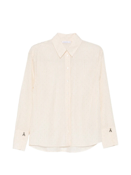  Patrizia Pepe Striped-pattern Studded Shirt - Neutrals 