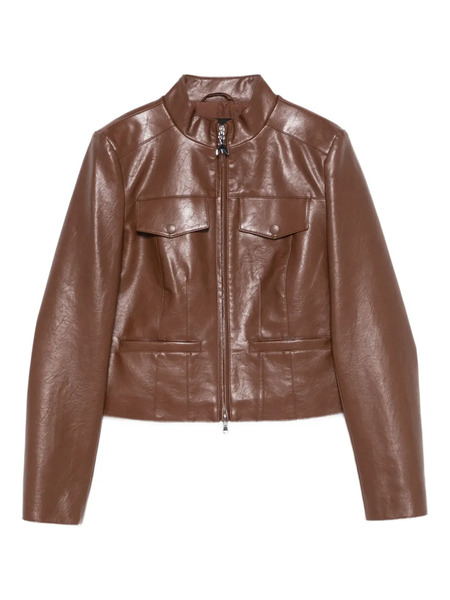  Patrizia Pepe Zip-front Flap-pocket Jacket - Brown 