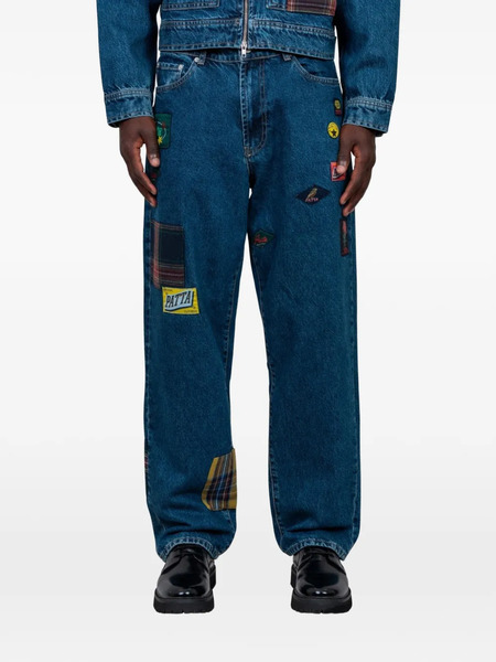  Patta Patchwork Labelled Trousers - Blue 
