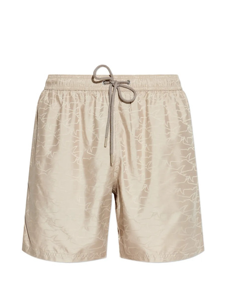  Paul & Shark Drawstring Pattern Swim Shorts - Neutrals 