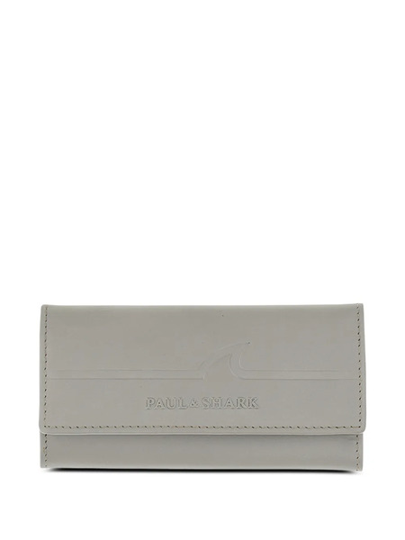  Paul & Shark Fin-embossed Leather Keychain - Grey 