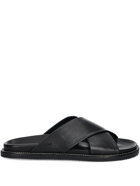  Paul & Shark Leather Slides - Black 