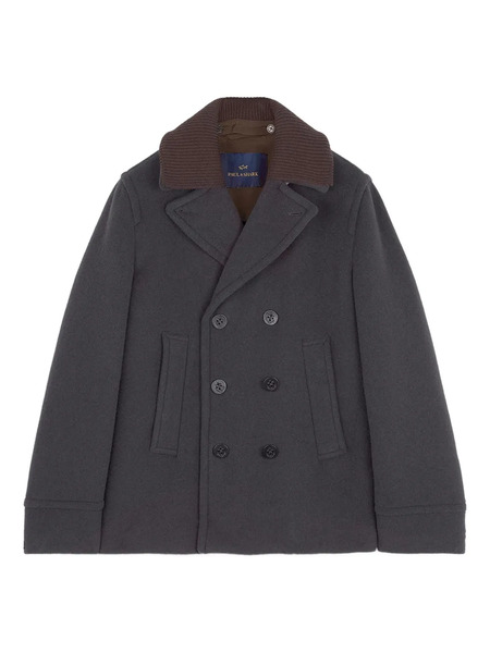  Paul & Shark Ribbed-collar Peacoat - Brown 