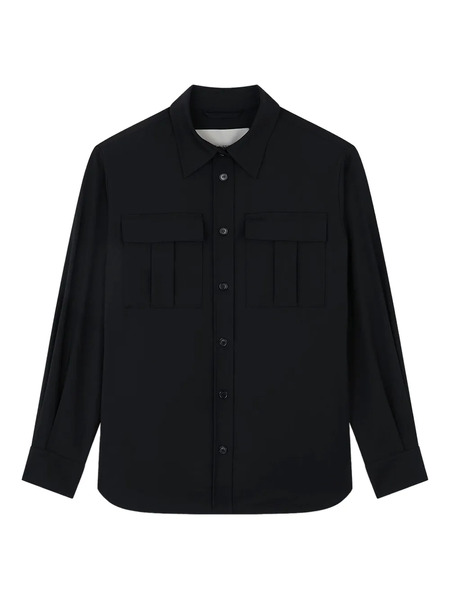  Paul & Shark Wool Flap-pocket Overshirt - Black 