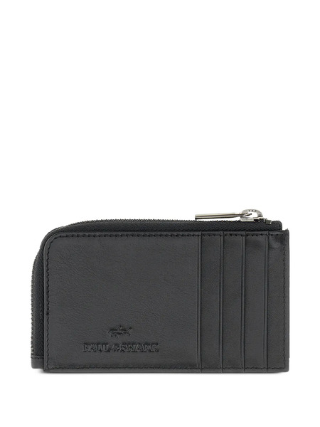  Paul & Shark Zip Leather Wallet - Black 