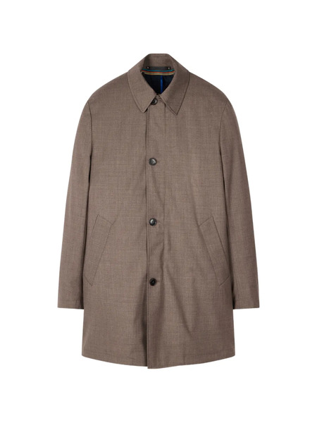  Paul Smith Button Wool Coat - Brown 
