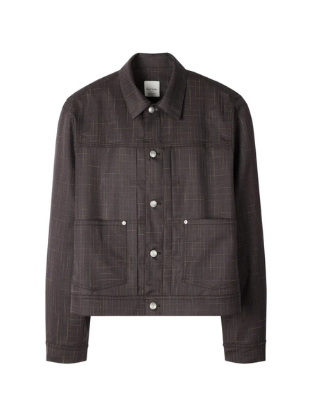  Paul Smith Checked Buttoned Shirt Jacket - Brown 