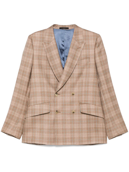  Paul Smith Checked Double-breasted Blazer - Brown 