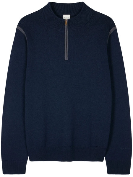  Paul Smith Half-zip Merino Wool Sweater - Blue 
