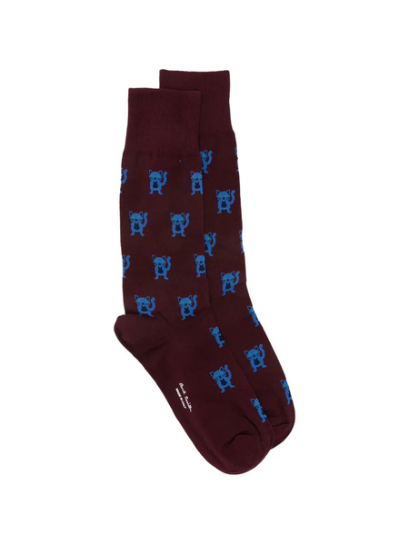  Paul Smith Miro Cat Printed Socks - Purple 
